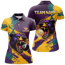 Load image into Gallery viewer, Funny Bear 8 Ball &amp; 9 Ball Pool Custom Women Billiard Shirts, Grunge Colorful Billiard Team Shirts TDM2437