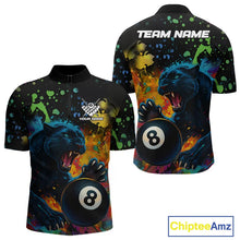 Load image into Gallery viewer, Personalized Colorful Splash Panther Billiard Shirt For Men Custom Funny 8 Ball Pool Team Jersey TDM5380