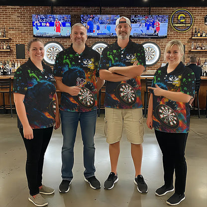 Personalized Colorful Splash Panther Darts Shirt For Men Custom Darts Jersey Team Polo & 1/4 Zip TDM5382