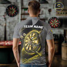 Load image into Gallery viewer, Personalized Phoenix Flame Darts Shirt For Men Custom Darts Team Jersey Polo &amp; 1/4 Zip |Yellow TDM5650