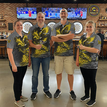 Load image into Gallery viewer, Personalized Phoenix Flame Darts Shirt For Men Custom Darts Team Jersey Polo &amp; 1/4 Zip |Yellow TDM5650