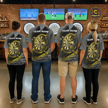 Load image into Gallery viewer, Personalized Phoenix Flame Darts Shirt For Men Custom Darts Team Jersey Polo &amp; 1/4 Zip |Yellow TDM5650