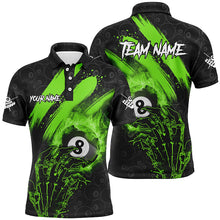 Load image into Gallery viewer, Personalized Green 8 Ball Pool Fire And Claw Hand Custom Men Billiard Shirts, Billiard Pool Jerseys TDM1745