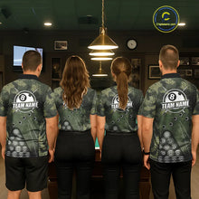 Load image into Gallery viewer, Green Camo 8 Ball Billiard Shirt For Women Custom Pool Team Shirt, Billiard Jersey Polo &amp; 1/4 Zip TDM5655