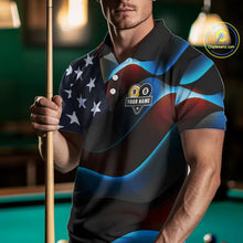 Load image into Gallery viewer, Personalized American Flag 8 Ball &amp; 9 Ball Billiard Shirt For Men, Patriotic Pool Team Jersey TDM5657