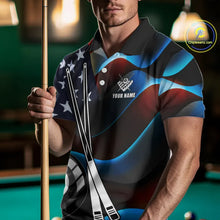 Load image into Gallery viewer, Glowing American Flag 8 Ball Pool Billiard Shirt For Men Custom Patriotic Billiard Team Jersey TDM5658