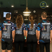 Load image into Gallery viewer, Glowing American Flag 8 Ball Pool Billiard Shirt For Men Custom Patriotic Billiard Team Jersey TDM5658