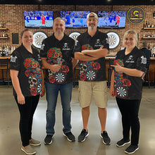 Load image into Gallery viewer, Personalized Colorful Sugar Skull Darts Shirt For Men Custom Darts Jersey Team Polo &amp; Quarter Zip TDM6264
