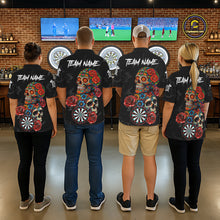 Load image into Gallery viewer, Personalized Colorful Sugar Skull Darts Shirt For Men Custom Darts Jersey Team Polo &amp; Quarter Zip TDM6264