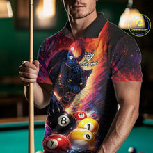 Load image into Gallery viewer, Colorful Billiard Balls Panther 8 Ball Pool Shirt For Men Custom Billiard Jersey Polo &amp; 1/4 Zip TDM5669