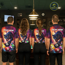 Load image into Gallery viewer, Colorful Billiard Balls Panther 8 Ball Pool Shirt For Men Custom Billiard Jersey Polo &amp; 1/4 Zip TDM5669