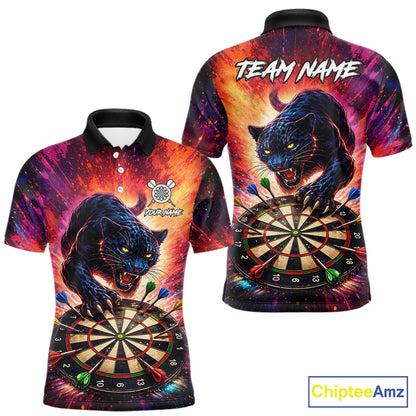 Personalized Colorful Panther Darts Shirt For Men Custom Darts Team Jersey Polo & Quarter Zip TDM5670