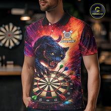 Load image into Gallery viewer, Personalized Colorful Panther Darts Shirt For Men Custom Darts Team Jersey Polo &amp; Quarter Zip TDM5670