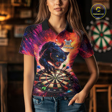 Load image into Gallery viewer, Personalized Colorful Panther Darts Shirt For Women Custom Darts Team Jersey Polo &amp; Quarter Zip TDM5670