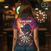 Load image into Gallery viewer, Personalized Colorful Panther Darts Shirt For Women Custom Darts Team Jersey Polo &amp; Quarter Zip TDM5670