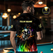 Load image into Gallery viewer, Funny Billiard Colorful Skull Personalized Men Quarter-Zip Shirts Billiard Attire For Team TDM1066
