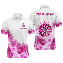 Load image into Gallery viewer, Pink Icy Light White Darts Polo &amp; Quarter Zip Custom Dart Shirts For Men Team Darts Jerseys TDM3683