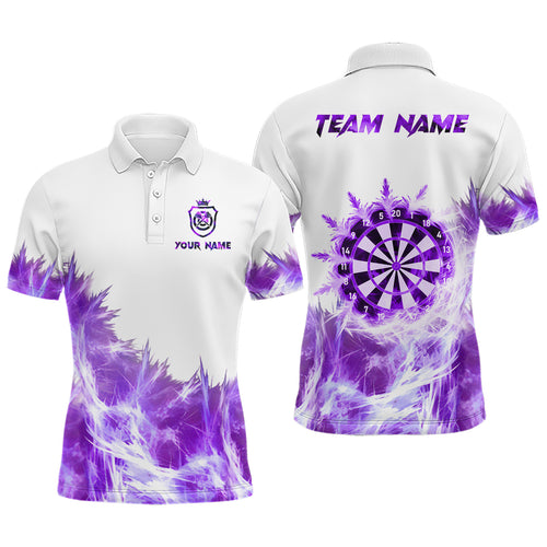 Purple Icy Light White Darts Polo & Quarter Zip Custom Dart Shirts For Men Team Darts Jerseys TDM3684