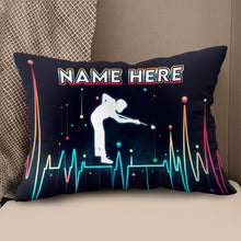 Load image into Gallery viewer, Funny Colorful Heartbeat Billiard Player Throw Pillow Custom Pool Throw Pillow TDM0893