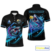 Load image into Gallery viewer, Blue 8 Ball &amp; 9 Ball Pool Billiard Shark Polo &amp; Quarter Zip For Men Custom Team Billiard Jerseys TDM3853