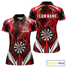 Load image into Gallery viewer, Red Darts Jerseys Custom Thunder Lightning Dragon Dart Shirt Team Polo &amp; Quarter Zip For Women TDM4315