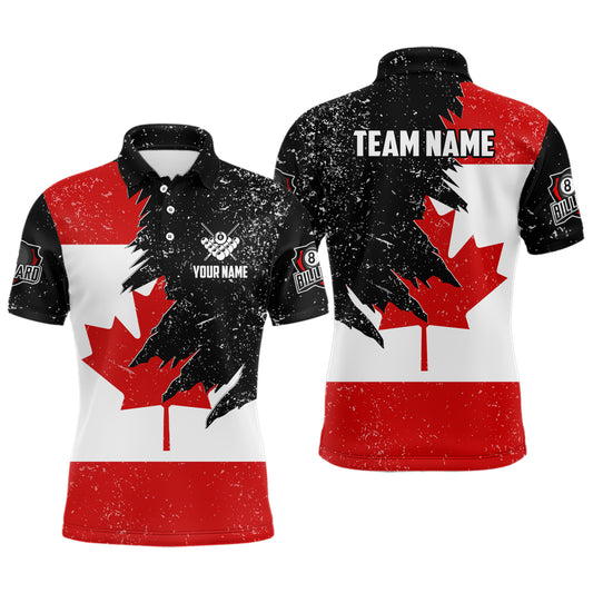 Personalized Grunge Canada Flag Billiard Shirts For Men Custom Patriotic Billiard Jerseys Uniform  TDM2177