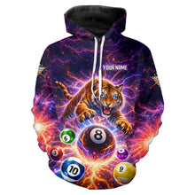 Load image into Gallery viewer, Colorful Pool Balls Tiger Billiard Hoodie For Men And Women Custom Thunder Lightning 8 Ball Hoodie TDM5685