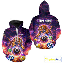 Load image into Gallery viewer, Colorful Pool Balls Tiger Billiard Hoodie For Men And Women Custom Thunder Lightning 8 Ball Hoodie TDM5685
