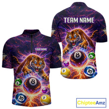 Load image into Gallery viewer, Colorful Billiard Balls Tiger Pool Shirt For Men Custom Thunder Lighting Billiard Team Jersey TDM5685