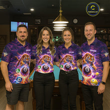 Load image into Gallery viewer, Colorful Billiard Balls Tiger Pool Shirt For Men Custom Thunder Lighting Billiard Team Jersey TDM5685