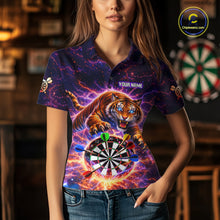 Load image into Gallery viewer, Colorful Thunder Lightning Tiger Darts Shirt For Women Custom Darts Jersey Team Polo &amp; 1/4 Zip TDM5686