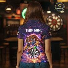 Load image into Gallery viewer, Colorful Thunder Lightning Tiger Darts Shirt For Women Custom Darts Jersey Team Polo &amp; 1/4 Zip TDM5686