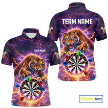 Load image into Gallery viewer, Colorful Thunder Lightning Tiger Darts Shirt For Men Custom Darts Jersey Team Polo &amp; 1/4 Zip TDM5686