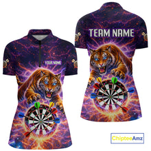 Load image into Gallery viewer, Colorful Thunder Lightning Tiger Darts Shirt For Women Custom Darts Jersey Team Polo &amp; 1/4 Zip TDM5686