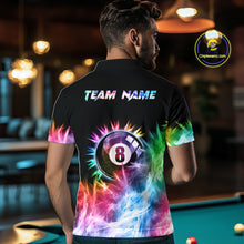 Load image into Gallery viewer, Colorful 8 Ball Pool Icy Light Billiard Polo &amp; Quarter Zip For Men Custom Billiard Team Jerseys TDM5691