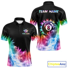 Load image into Gallery viewer, Colorful 8 Ball Pool Icy Light Billiard Polo &amp; Quarter Zip For Men Custom Billiard Team Jerseys TDM5691