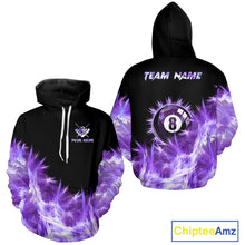 Load image into Gallery viewer, Purple Icy Light 8 Ball Pool Hoodie For Men And Women Custom Billiard Hoodie Team Jersey TDM5690