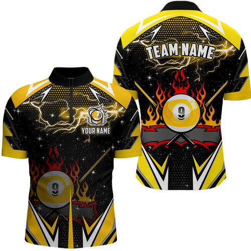 9 Ball Pool Billiard Jerseys Custom 3D Men Quarter-Zip Shirts Team League Billiard Shirts TDM1205