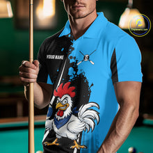 Load image into Gallery viewer, Black And Blue Funny Chicken 10 Ball Billiard Shirt For Men Custom Pool Team Jersey Polo &amp; 1/4 Zip TDM6302