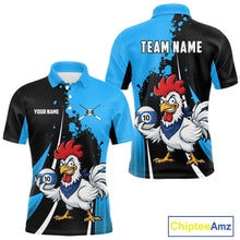 Load image into Gallery viewer, Black And Blue Funny Chicken 10 Ball Billiard Shirt For Men Custom Pool Team Jersey Polo &amp; 1/4 Zip TDM6302