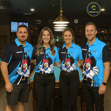 Load image into Gallery viewer, Black And Blue Funny Chicken 10 Ball Billiard Shirt For Men Custom Pool Team Jersey Polo &amp; 1/4 Zip TDM6302
