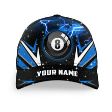 Load image into Gallery viewer, Personalized Blue 8 Ball Pool Billiard Jerseys Hats Custom Team League Billiard Baseball Caps TDM1092
