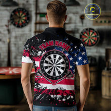 Load image into Gallery viewer, Personalized American Flag Darts Shirt For Men Custom Grunge Paint Splash Patriotic Dart Jersey TDM4171