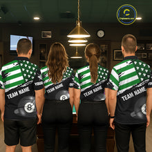 Load image into Gallery viewer, Personalized US Flag St Patrick Day Billiard Shirt For Men, Luckiest Shamrock 8 Ball Pool Jersey TDM5707