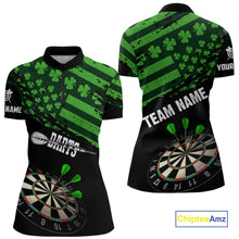Load image into Gallery viewer, Personalized US Flag St Patrick Day Dart Shirts For Women Custom Luckiest Shamrock Darts Jerseys TDM5709