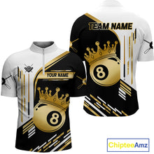 Load image into Gallery viewer, Personalized Golden 8 Ball Pool Crown Billiard Shirt For Men Custom Billiard Team Jerseys Uniform TDM4182
