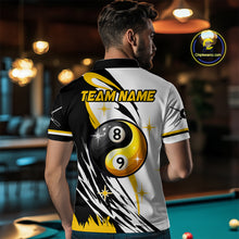 Load image into Gallery viewer, Personalized Yin-Yang Billiard Shirt For Men Custom 8 &amp; 9 Ball Funny Pool Team Jersey |Yellow TDM4572