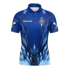 Load image into Gallery viewer, Personalized Blue Dartboard Icy Darts Polo &amp; 1/4 Zip Custom Darts Shirt For Men, Darts Team Jersey TDM5716