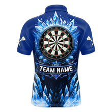 Load image into Gallery viewer, Personalized Blue Dartboard Icy Darts Polo &amp; 1/4 Zip Custom Darts Shirt For Men, Darts Team Jersey TDM5716