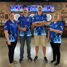 Load image into Gallery viewer, Personalized Blue Dartboard Icy Darts Polo &amp; 1/4 Zip Custom Darts Shirt For Men, Darts Team Jersey TDM5716
